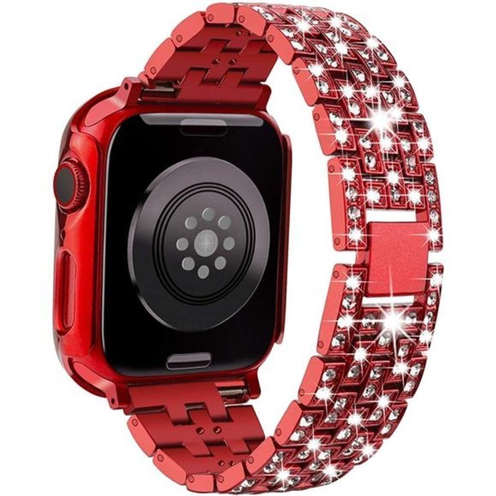 New Red Luxury Bling Apple Watch Band+ 2 Cases